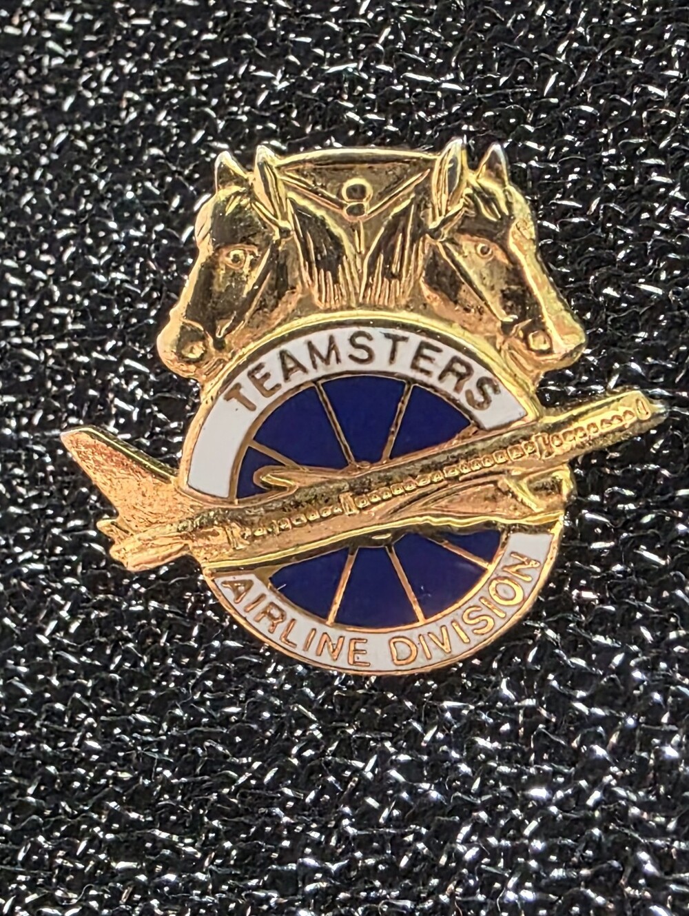 1 Vintage Aviation Teamsters Airline Division Enamel Pin Bastian Bros Gold Horse